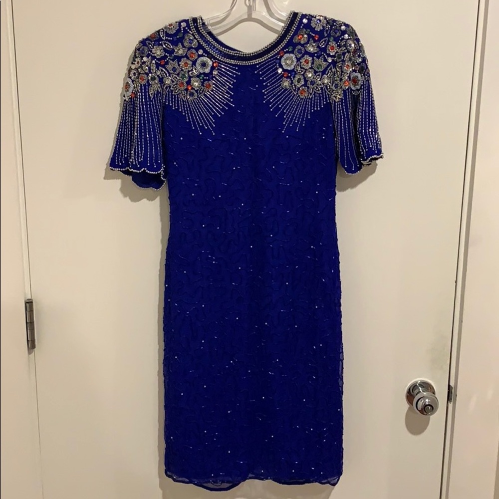 Vintage beaded silk dress